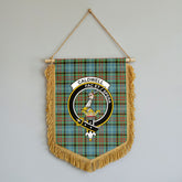 Caldwell Tartan Crest Wall Hanging Banner - Wood Pole