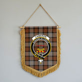 Cameron of Erracht Weathered Tartan Crest Wall Hanging Banner - Wood Pole
