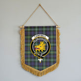 Campbell Argyll Modern Tartan Crest Wall Hanging Banner - Wood Pole