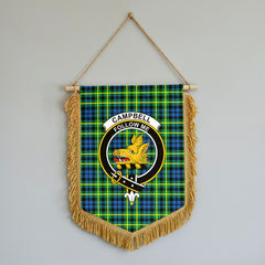 Campbell of Breadalbane Ancient Tartan Crest Wall Hanging Banner - Wood Pole
