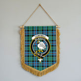 Campbell of Cawdor Ancient Tartan Crest Wall Hanging Banner - Wood Pole