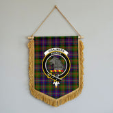 Chalmers Tartan Crest Wall Hanging Banner - Wood Pole
