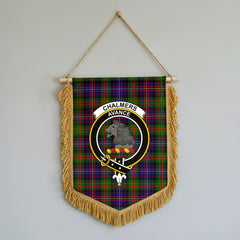 Chalmers Tartan Crest Wall Hanging Banner - Wood Pole