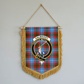 Dalmahoy Tartan Crest Wall Hanging Banner - Wood Pole