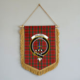 Dalzell Tartan Crest Wall Hanging Banner - Wood Pole