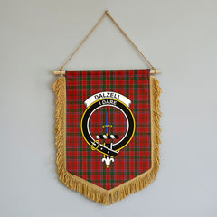 Dalzell Tartan Crest Wall Hanging Banner - Wood Pole