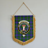 Donnachaidh Tartan Crest Wall Hanging Banner - Wood Pole