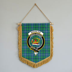 Douglas Ancient Tartan Crest Wall Hanging Banner - Wood Pole