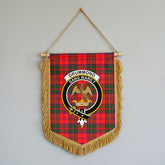 Drummond Modern Tartan Crest Wall Hanging Banner - Wood Pole