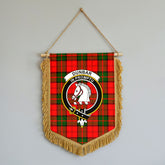 Dunbar Modern Tartan Crest Wall Hanging Banner - Wood Pole
