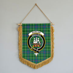 Duncan Ancient Tartan Crest Wall Hanging Banner - Wood Pole