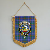 Edmonstone Tartan Crest Wall Hanging Banner - Wood Pole