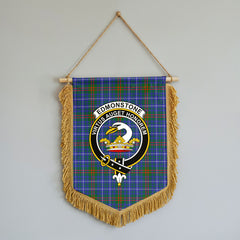 Edmonstone Tartan Crest Wall Hanging Banner - Wood Pole