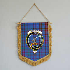 Elliott Modern Tartan Crest Wall Hanging Banner - Wood Pole
