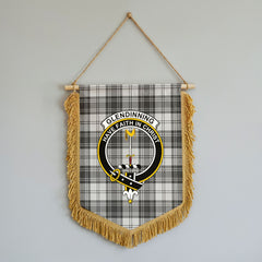 Glendinning Tartan Crest Wall Hanging Banner - Wood Pole