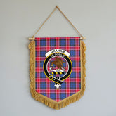 Graham of Menteith Red Tartan Crest Wall Hanging Banner - Wood Pole