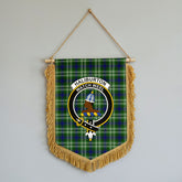 Haliburton Tartan Crest Wall Hanging Banner - Wood Pole