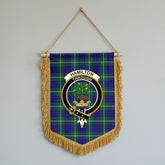 Hamilton Hunting Modern Tartan Crest Wall Hanging Banner - Wood Pole