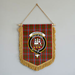 Harkness Dress Tartan Crest Wall Hanging Banner - Wood Pole