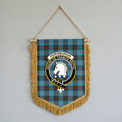 Horsburgh Tartan Crest Wall Hanging Banner - Wood Pole