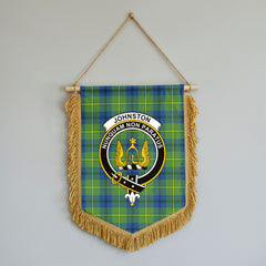 Johnston Ancient Tartan Crest Wall Hanging Banner - Wood Pole