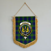 Johnston Modern Tartan Crest Wall Hanging Banner - Wood Pole