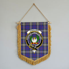 Kinnaird Tartan Crest Wall Hanging Banner - Wood Pole
