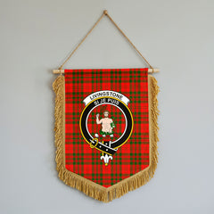 Livingstone Tartan Crest Wall Hanging Banner - Wood Pole
