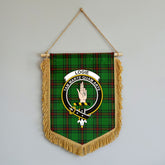 Logie Tartan Crest Wall Hanging Banner - Wood Pole