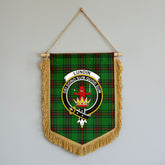 Lundin Tartan Crest Wall Hanging Banner - Wood Pole
