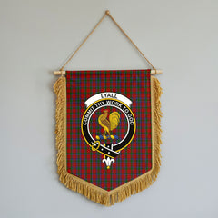 Lyall Tartan Crest Wall Hanging Banner - Wood Pole