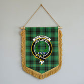 MacArthur Ancient Tartan Crest Wall Hanging Banner - Wood Pole
