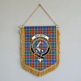MacBeth Modern Tartan Crest Wall Hanging Banner - Wood Pole