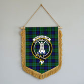 MacCallum Modern Tartan Crest Wall Hanging Banner - Wood Pole