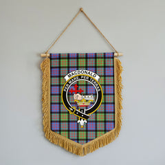 MacDonald Ancient Tartan Crest Wall Hanging Banner - Wood Pole