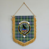 MacDonnell of Glengarry Ancient Tartan Crest Wall Hanging Banner - Wood Pole