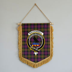 MacDonnell of Glengarry Modern Tartan Crest Wall Hanging Banner - Wood Pole