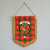 MacFie Tartan Crest Wall Hanging Banner - Wood Pole