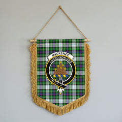 MacKenzie Dress Modern Tartan Crest Wall Hanging Banner - Wood Pole