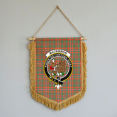 MacKinnon Ancient Tartan Crest Wall Hanging Banner - Wood Pole