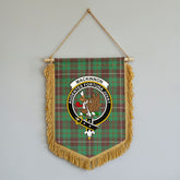 MacKinnon Hunting Ancient Tartan Crest Wall Hanging Banner - Wood Pole