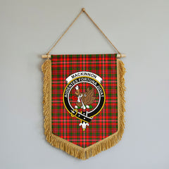 MacKinnon Modern Tartan Crest Wall Hanging Banner - Wood Pole