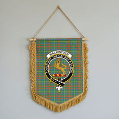 MacKintosh Hunting Ancient Tartan Crest Wall Hanging Banner - Wood Pole
