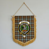 MacLaren Weathered Tartan Crest Wall Hanging Banner - Wood Pole