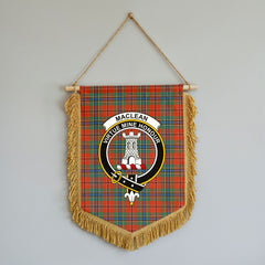 MacLean of Duart Ancient Tartan Crest Wall Hanging Banner - Wood Pole