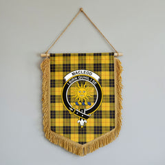 MacLeod of Lewis Ancient Tartan Crest Wall Hanging Banner - Wood Pole