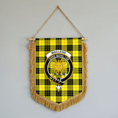 MacLeod of Lewis Modern Tartan Crest Wall Hanging Banner - Wood Pole
