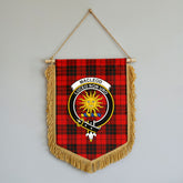 MacLeod of Raasay Tartan Crest Wall Hanging Banner - Wood Pole