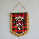 MacNaughton Modern Tartan Crest Wall Hanging Banner - Wood Pole