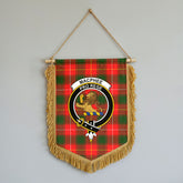 MacPhee Modern Tartan Crest Wall Hanging Banner - Wood Pole